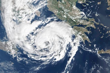 ATHENS, GREECE - 17 SEPTEMBER 2020: Mediterranean hurricane (Medicane) Ianos makes landfall in Greece. (Photo by Gallo Images/Orbital Horizon/Copernicus Sentinel Data 2020)