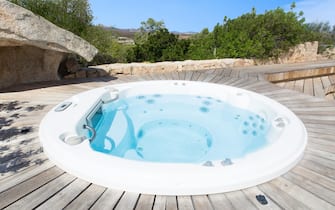 a pool in a beautiful villa in sardinia