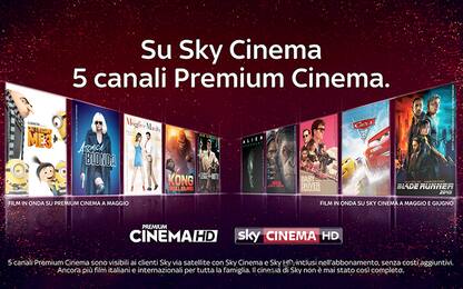 Sky Cinema, offerta più ricca: 5 canali Premium HD