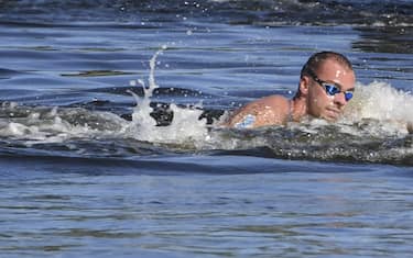 L'azzurro Gregorio Paltrinieri medaglia di bronzo alle Olimpiadi di Tokyo 2020 nella 10 chilometri di nuoto da fondo disputata al Odaiba Marine Park in Tokyo, 5 agosto 2021.
ANSA/ CIRO FUSCO