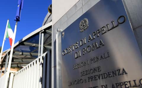 Processo presso la Corte d'Appello di Roma per l'omicidio di Willy Monteiro, Roma, 28 marzo 2023. 
ANSA/FABIO CIMAGLIA

