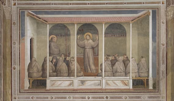 Storie di San Francesco, nella Cappella Bardi in Santa Croce - L'apparizione al Capitolo di Arles