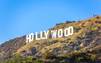 LOS ANGELES - FEBRUARY 29, 2016: The Hollywood sign on Mt. Lee. The iconic sign was originally created in 1923.