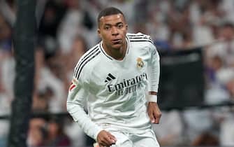 Real Madrid's Kylian Mbappe celebrates goal (later disallowed) during Real Madrid v FC Barcelona La Liga match on October 27, 2024 in Madrid, Spain. Photo by Acero/AlterPhotos/ABACAPRESS.COM