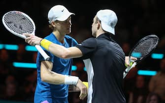 Jannik Sinner of Italy and Tallon Griekspoor of Nederland during the ABN Amro Open 2023, ATP 500 tennis tournament on February 18, 2023 in Rotterdam, Netherlands. Photo by Laurent Lairys / ABACAPRESS.COM