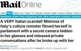 gennaro sangiuliano boccia giornali esteri Il caso Sangiuliano-Boccia sulla stampa estera, 06 settembre 2024.
WEB
+++ATTENZIONE LA FOTO NON PUO' ESSERE PUBBLICATA O RIPRODOTTA SENZA L'AUTORIZZAZIONE DELLA FONTE DI ORIGINE CUI SI RINVIA+++ NPK +++