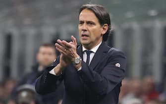 Inter Milan’s coach Simone Inzaghi reacts during the Italian serie A soccer match between Fc Inter  and Napoli at  Giuseppe Meazza stadium in Milan, 17 March 2024.
ANSA / MATTEO BAZZI