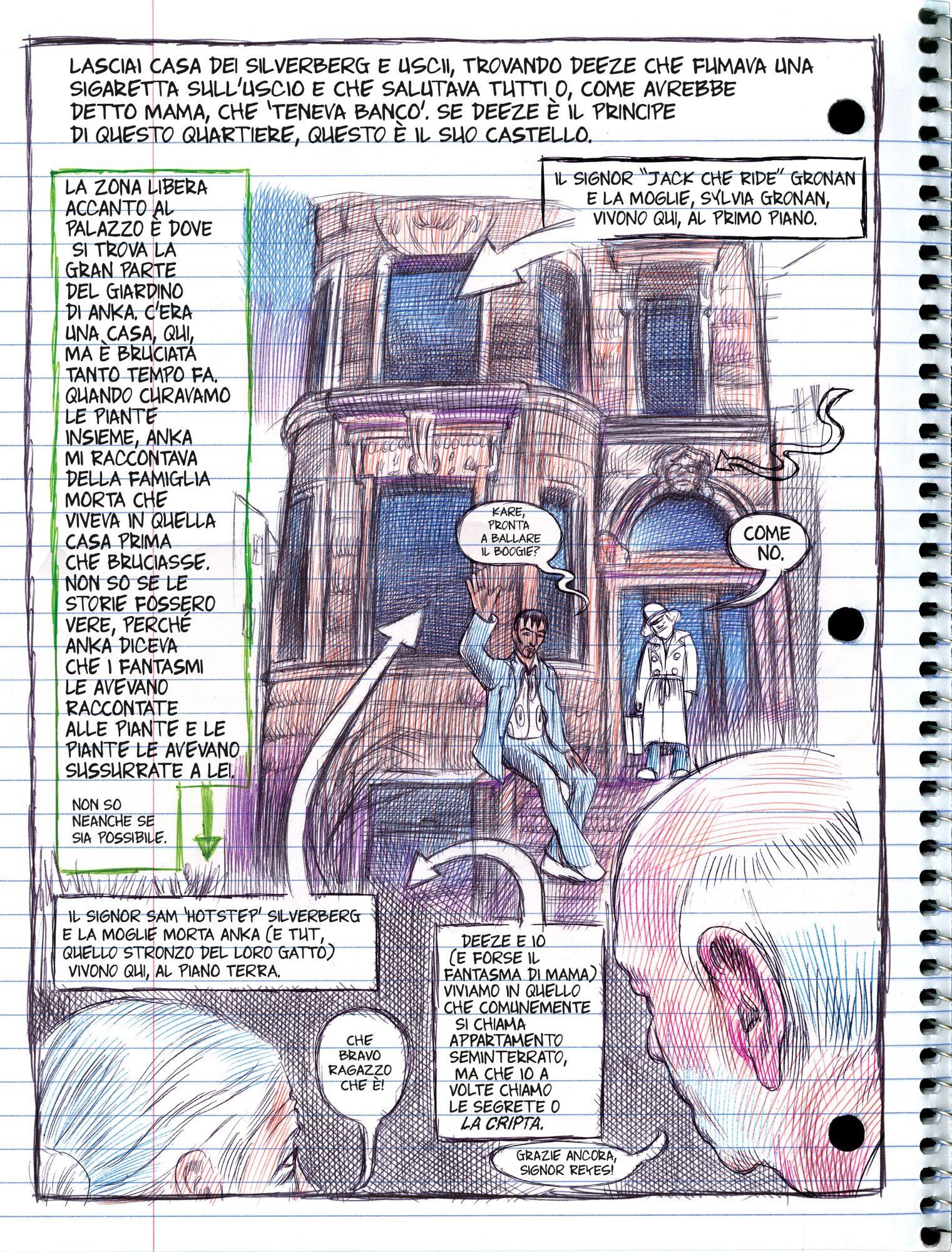 Una tavola estratta da La mia cosa preferita sono i mostri volume 2, graphic novel di Emil Ferris Una tavola estratta da La mia cosa preferita sono i mostri volume 2, graphic novel di Emil Ferris