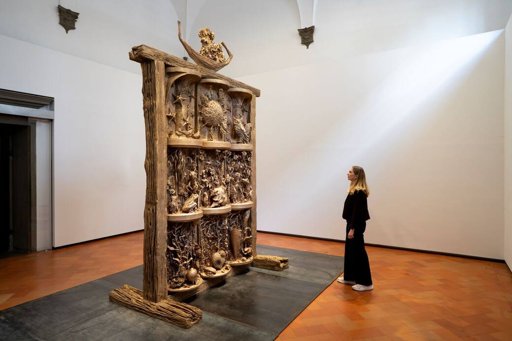 Jean-Marie Appriou. CANTO INFINITO, exhibition views, Firenze, Palazzo Strozzi, Project Space, 2026. © Jean-Marie Appriou, by SIAE. Photo Ela Bialkowska, OKNO Studio, Courtesy Fondazione Palazzo Strozzi, Firenze