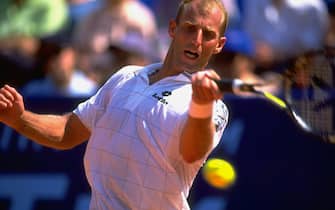 12 May 1997:  Thomas Muster of Austria in action during the Italian Open in Rome. \ Mandatory Credit: Clive Brunskill /Allsport