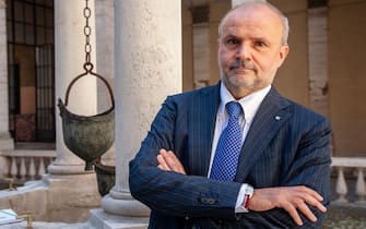 Orazio Schillaci May 26, 2021 : Prof. Orazio Schillaci, Rector of the University of Rome Tor Vergata, during the presentation of the IV edition of the Master in Management of Organisations and Social Doctrine of the Church, at the Italian Embassy to the Holy See at Palazzo Borromeo in Rome.