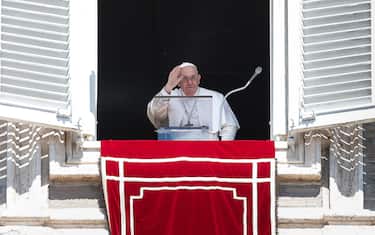 Pope Francis during the Regina Caeli prayer in St. Peter's Square, Vatican City, 10 April 2023. ANSA/GIUSEPPE LAMI