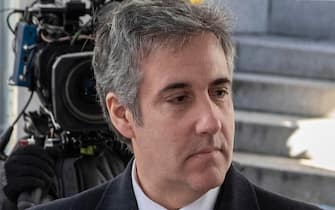michael cohen trump epa10525044 Michael Cohen (L), Donald Trump s former lawyer, and his attorney Lanny Davis (R), speak to the press after completing his testimony to a Manhattan grand jury in New York, New York, USA, 15 March 2023. EPA/SARAH YENESEL