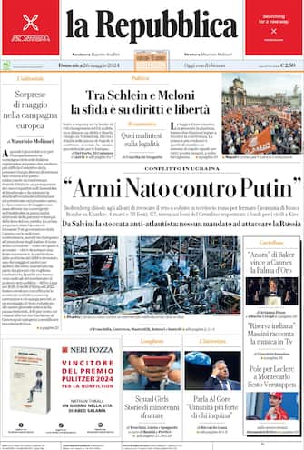 Prima pagina de La Repubblica