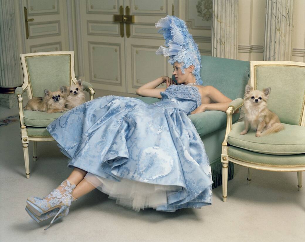 Kate Moss, Fashion: Sarah Burton for Alexander McQueen, Van Cleef & Arpels, and Julian d'Ys, The Ritz, Paris 2012. [photographs of Kate Moss at the Paris Ritz for Vogue US April 2012 issue] © Tim Walker.