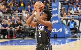 Orlando, Florida, USA, January 25, 2023, Indiana Pacers forward Aaron Nesmith #23 shoots a three in the first half at the Amway Center.  (Photo by Marty Jean-Louis/Sipa USA)