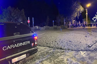 Foto LaPresse 13 agosto 2023 Bardonecchia, Italia - cronaca - Il torrente che attraversa il centro di Bardonecchia &#xe8; esondato nei pressi della piazza del municipio e di via Einaudi: una colata di fango e detriti in pieno centro