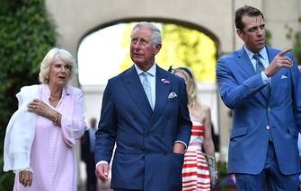 LONDON, UNITED KINGDOM - JUNE 30:  Camilla, Duchess of Cornwall, Prince Charles, Prince of Wales and Ben Elliot arrive for a "Travels To My Elephant" Royal Richshaw Event in support of the Elephant Family, a charity set up by Mark Shand, the Duchess of Cornwall's brother on June 30, 2015 in London, United Kingdom. (Photo by Ben Stansall - WPA Pool/Getty Images)