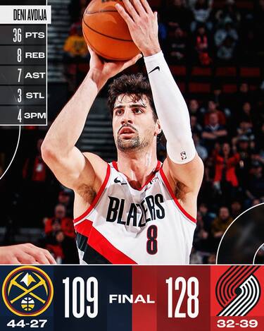 PORTLAND TRAIL BLAZERS-DENVER NUGGETS 128-109