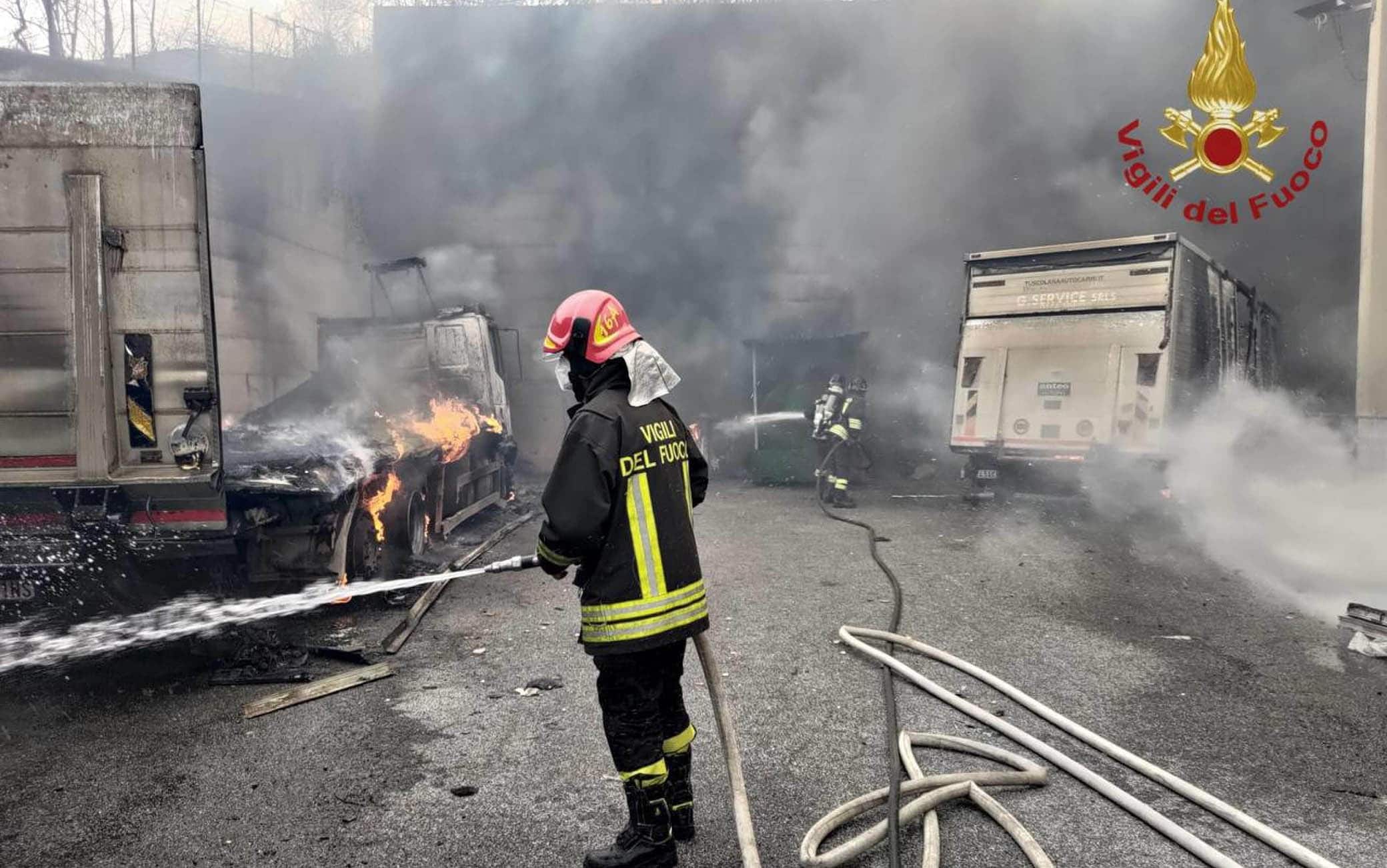 Incendio a Guidonia Montecelio