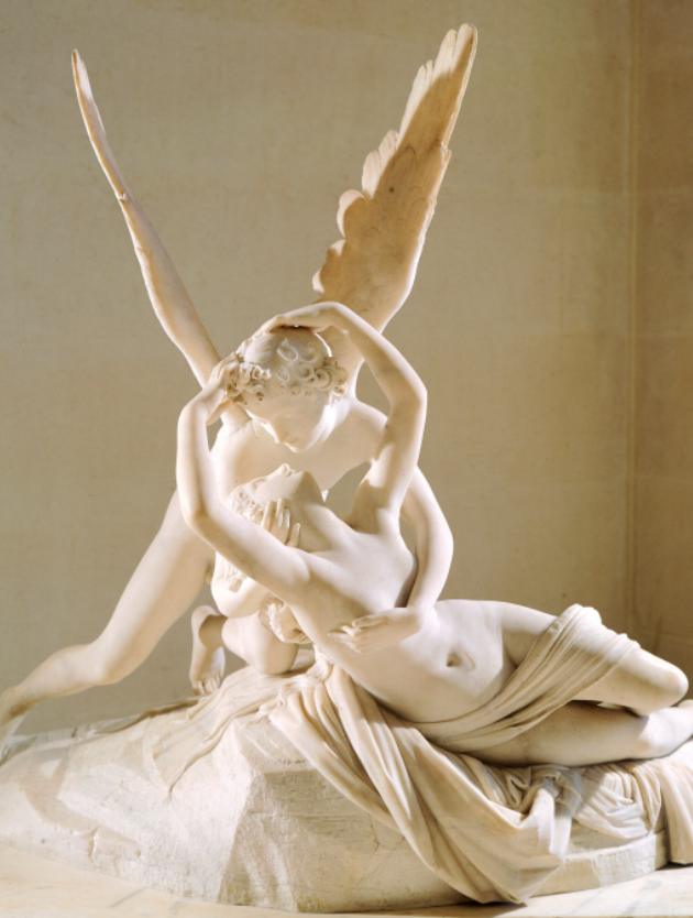 ITALY - CIRCA 2002:  Paris, Musée Du Louvre Cupid and Psyche, 1788, by Antonio Canova (1757-1822), marble sculpture. (Photo by DeAgostini/Getty Images)