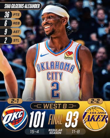 LOS ANGELES LAKERS-OKLAHOMA CITY THUNDER 93-101