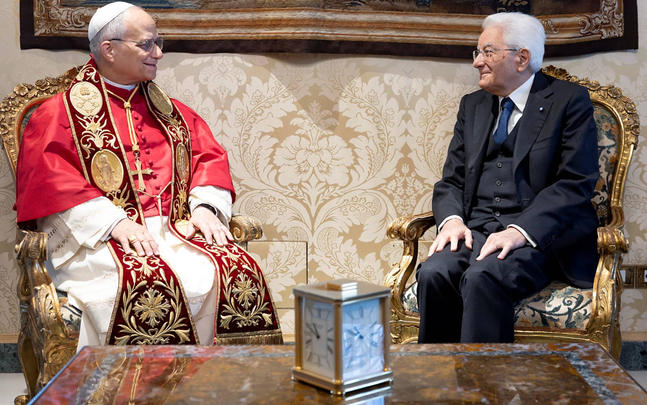 Roma - Il Presidente della Repubblica Sergio Mattarella nel corso dei colloqui privati con Sua Santità Leone XIV, oggi 14 ottobre 2025.
(Foto di Paolo Giandotti - Ufficio Stampa per la Stampa e la Comunicazione della Presidenza della Repubblica)