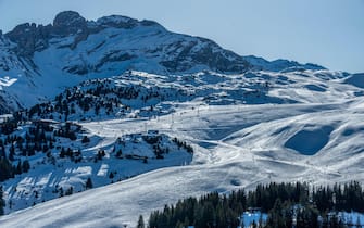 Courchevel airport in the French Haute Savoie. Courchevel is part of  Les Trois Vallées, the largest linked ski field in the world.