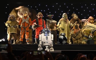 LONDON, ENGLAND - APRIL 07: A general view onstage during the studio panel at Star Wars Celebration 2023 attends the studio panel at Star Wars Celebration 2023 in London at ExCel on April 07, 2023 in London, England. (Photo by Kate Green/Getty Images for Disney)