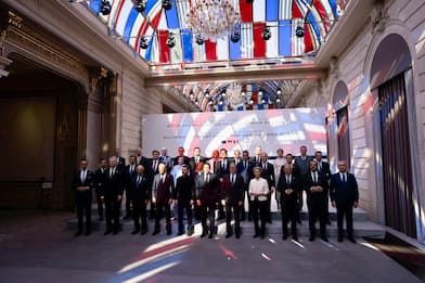 La presidente del Consiglio, Giorgia Meloni, all'Eliseo per il Vertice sulla pace e la sicurezza per l'Ucraina, 27 marzo 2025. ANSA/UFFICIO STAMPA PRESIDENZA DEL CONSIGLIO +++ NPK +++ NO SALES, EDITORIAL USE ONLY +++