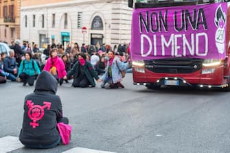 Rome, Italy, November 26th, 2022. National demonstration organized by Non Una di Meno for the day for the elimination of violence against women and gender. Non Una di Meno is the collective born in Rome from the confrontation between different female and feminist realities, has always fought against gender-based violence by promoting cultural, educational paths and legislative and social actions. Marcello Valeri / Alamy Live News.