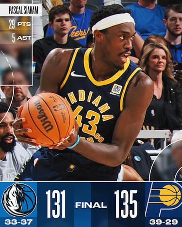  INDIANA PACERS-DALLAS MAVERICKS 135-131