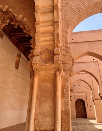 La moschea di Tinmel prima del terremoto, 10 settembre 2023. Uno dei capolavori dell'arte sacra marocchina del 12mo secolo è ormai un cumulo di macerie. Testimonianza dello splendore almohade, nel pieno delle montagne dell'Atlante, era tappa obbligata per i cultori di arte in viaggio tra Marrakech e Taroudant.   ANSA / Olga Piscitelli