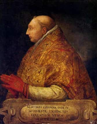 Giubileo 1423 Papa Martino V
ANSA/ WIKIPEDIA -ANSA PROVIDES ACCESS TO THIS HANDOUT PHOTO TO BE USED SOLELY TO ILLUSTRATE NEWS REPORTING OR COMMENTARY ON THE FACTS OR EVENTS DEPICTED IN THIS IMAGE; NO ARCHIVING; NO LICENSING