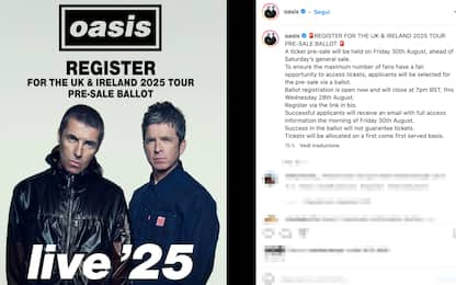 Reunion Oasis, quiz ed estrazione a sorte per accedere ai biglietti