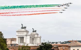 Le Frecce tricolori in occasione della Festa della Repubblica, il 2 giugno 2021