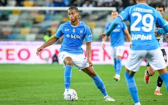 Napoli's Jens Cajuste in action  during  Udinese Calcio vs SSC Napoli, Italian soccer Serie A match in Udine, Italy, May 06 2024