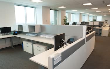 Open concept office interior.