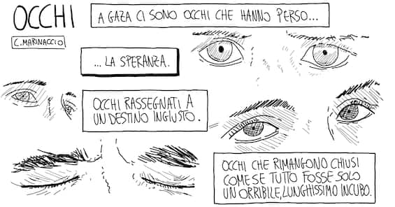 Gaza, gli occhi per vedere il dolore: il fumetto di Claudio Marinaccio