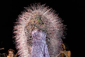 INDIO, CALIFORNIA - APRIL 16: Bjork performs at The 2023 Coachella Valley Music And Arts Festival on April 16, 2023 in Indio, California. (Photo by Santiago Felipe/Getty Images for ABA)