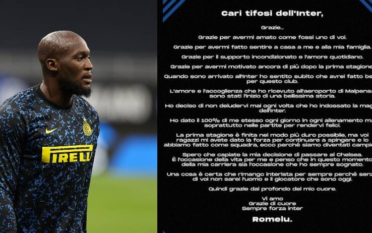 Lukaku ai tifosi dell'Inter: 'Vi amo, per sempre interista. Chelsea  occasione della vita