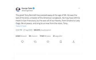 Il post di George Takei dedicato a Tony Bennett