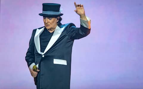 MILAN, ITALY - SEPTEMBER 30: Renato Zero Performs at Unipol Assago Forum on September 30, 2024 in Milan, Italy. (Photo by Francesco Prandoni/Getty Images)