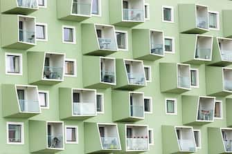 Bright colour new stylish apartments in Orestad new residential development area on June 22, 2015 in Copenhagen, Denmark.  (Photo by Tim Graham/Getty Images)