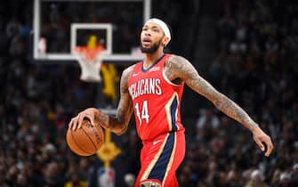 DENVER, CO - DECEMBER 25: Brandon Ingram #14 of the New Orleans Pelicans handles the ball during the game against the Denver Nuggets on December 25, 2019 at the Pepsi Center in Denver, Colorado. NOTE TO USER: User expressly acknowledges and agrees that, by downloading and/or using this Photograph, user is consenting to the terms and conditions of the Getty Images License Agreement. Mandatory Copyright Notice: Copyright 2019 NBAE (Photo by Garrett Ellwood/NBAE via Getty Images)