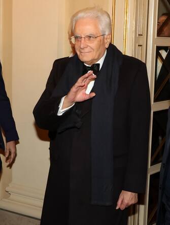 Italian President Sergio Mattarella arrives for the La Scala opera house's season opener to attend Modest Musorgskij's Boris Godunov, in Milan, Italy, 07 December 2022. The Scala opera house season opener is considered one of the highlights of the European cultural calendar. ANSA / MATTEO BAZZI