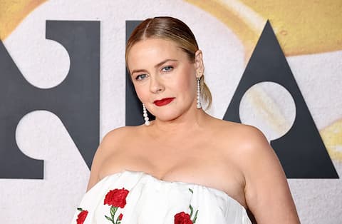 NEW YORK, NEW YORK - OCTOBER 21: Alicia Silverstone attends Focus Features' "Bugonia" New York Premiere at Museum of Modern Art on October 21, 2025 in New York City. (Photo by Jamie McCarthy/Getty Images)