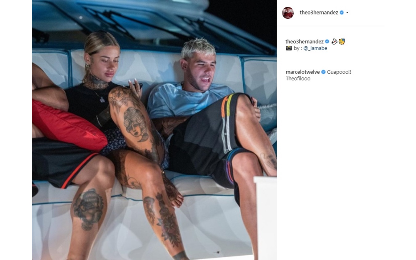 Theo Hernandez, vacanze sullo yacht a Ibiza con la fidanzata Zoe ...