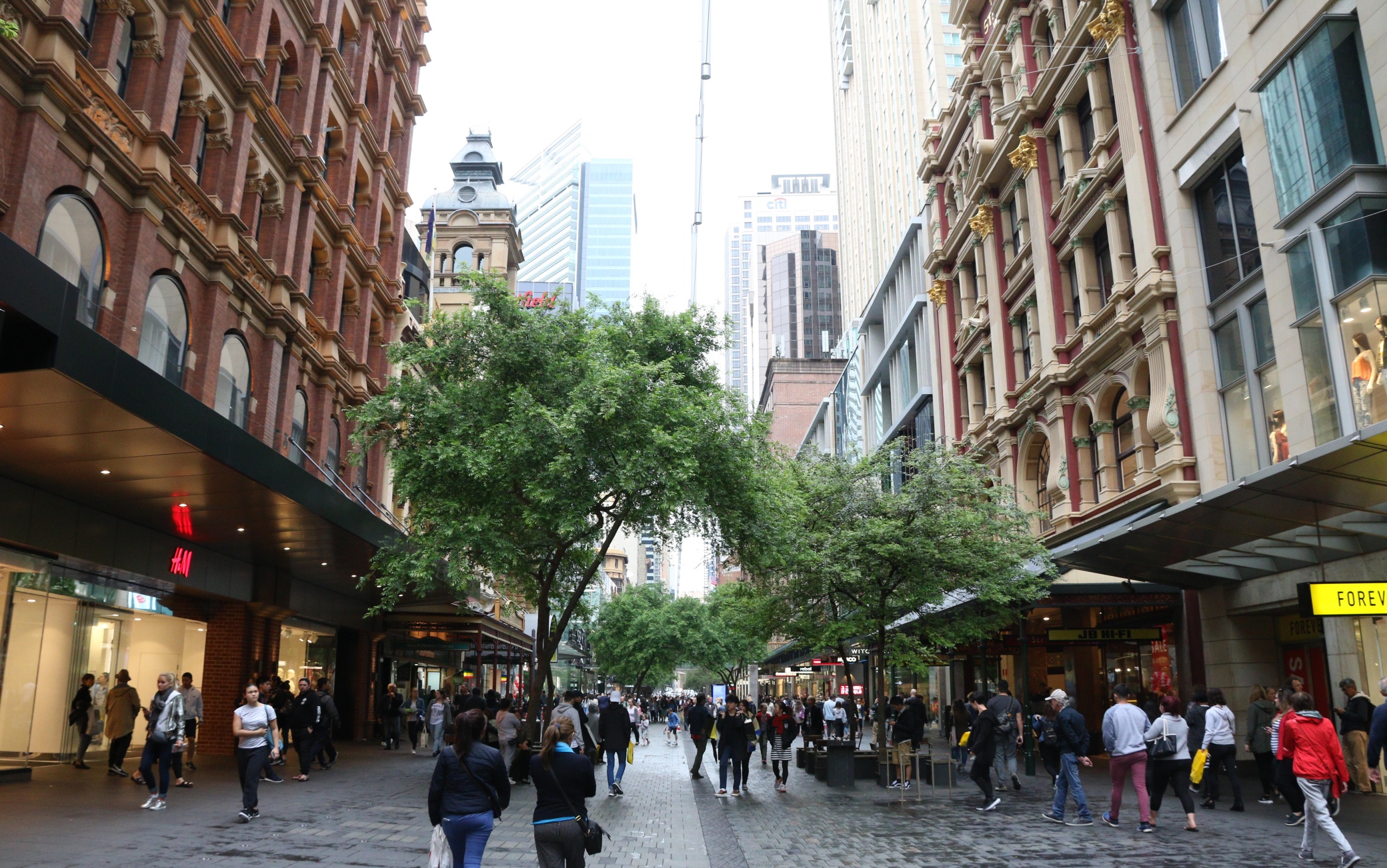 Pitt Street Mall in Sydney, Australia.