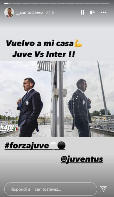 Il messaggio social di Tevez